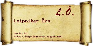 Leipniker Örs névjegykártya